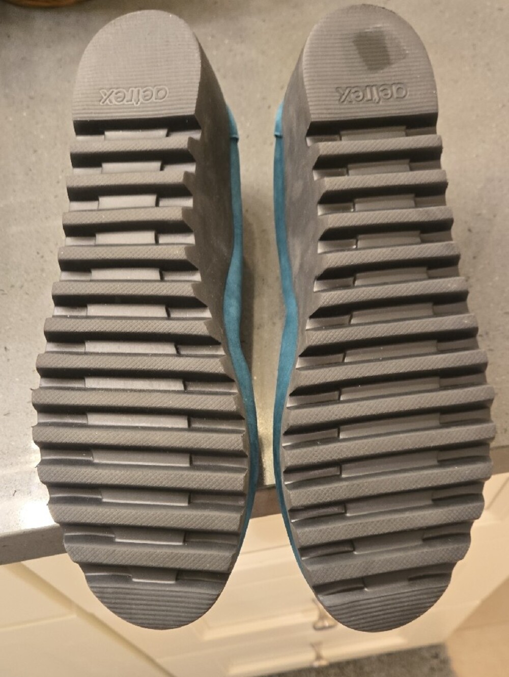 Aetrex Teal Suede Round-Toe Flats - Picture 2 of 6